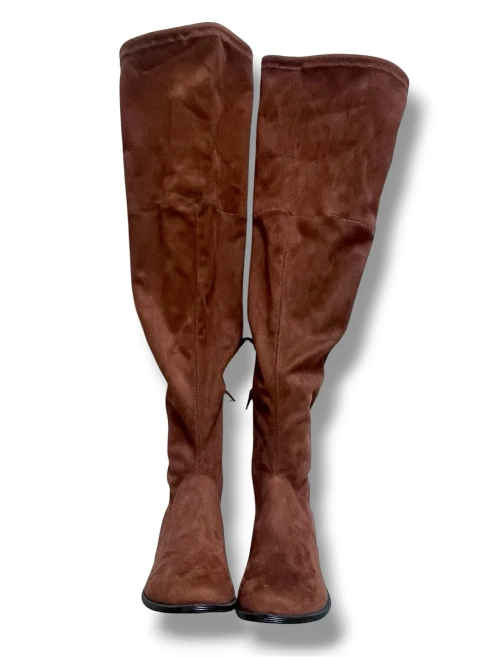 A New Day Cognac Brown Over The Knee Boots Wide Calf Size 6WC Faux Suede Boots